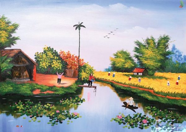 100+ Mẫu vẽ tranh tường phong cảnh thiên nhiên đẹp ấn tượng 23 630259c237665da1868a2936 ve tranh dong que 2 e1623296148680
