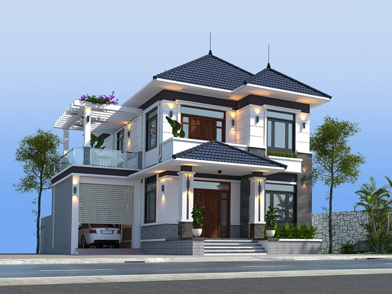 Top 100 Mẫu biệt thự 2 tầng mái Nhật đẹp hiện đại ấn tượng xu hướng 2024 83 10 mau biet thu dep 2 tang mai nhat duoc yeu thich nam 2023 3