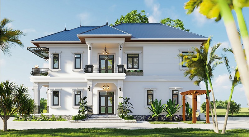Top 100 Mẫu biệt thự 2 tầng mái Nhật đẹp hiện đại ấn tượng xu hướng 2024 115 mau biet thu 2 tang mai nhat 120m2