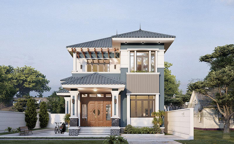 Top 100 Mẫu biệt thự 2 tầng mái Nhật đẹp hiện đại ấn tượng xu hướng 2024 111 mau biet thu 2 tang mai nhat 80m2 1 1