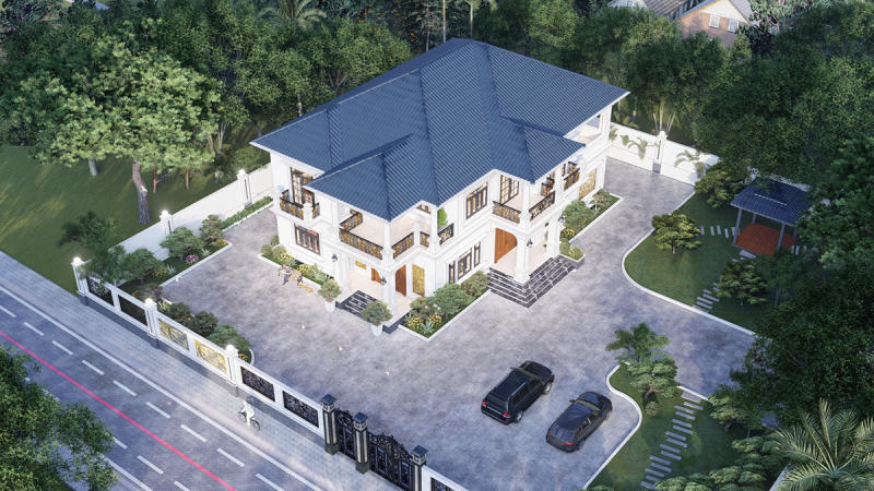 Top 100 Mẫu biệt thự 2 tầng mái Nhật đẹp hiện đại ấn tượng xu hướng 2024 130 mau biet thu mai nhat 2 tang tan co dien 5