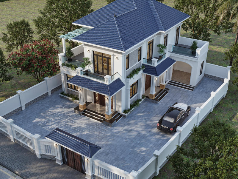 Top 100 Mẫu biệt thự 2 tầng mái Nhật đẹp hiện đại ấn tượng xu hướng 2024 135 mau nha biet thu 2 tang mai nhat toi gian 8