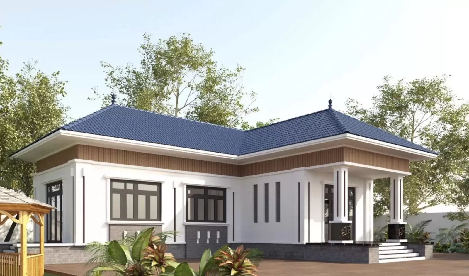 Top 100 mẫu biệt thự mái nhật 1 tầng sân vườn hiện đại 2024 36 nha mai nhat 1 tang chu l 002.jpeg