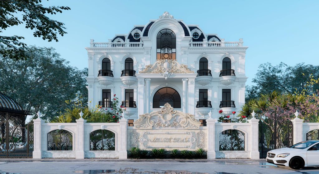 Top 100 mẫu thiết kế nhà tại Đà Lạt đẹp hiện đại ấn tượng 19 4682 Exterior Neoclassical Villa Scene Sketchup Model by Minh Toan 1 1024x561 1