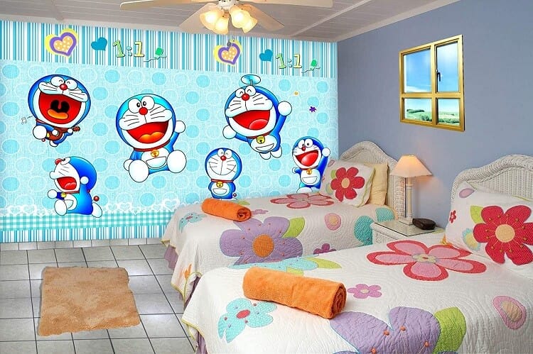 30 Mẫu vẽ tranh tường Doremon tinh nghịch dễ thương 13 tranh vẽ tường doremon