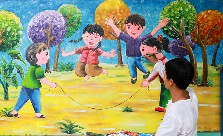 100 Mẫu Vẽ tranh tường trường tiểu học tươi vui bắt mắt 13 Vẽ Tranh Tường Trường Tiểu Học Uy Tín Toàn Quốc - LeoArt