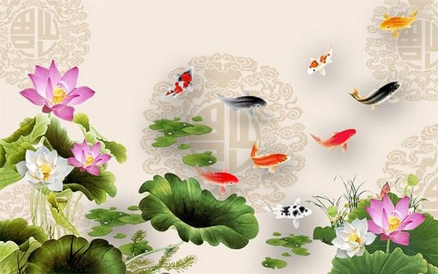 Top 101 Mẫu Vẽ Tranh Tường Hoa Sen Đẹp Phong Thủy Tài Lộc Xu Hướng Hiện Nay 17 Vẽ Tranh Tường Hoa Sen tranh tường hoa sen