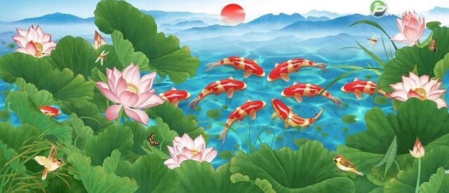 Top 101 Mẫu Vẽ Tranh Tường Hoa Sen Đẹp Phong Thủy Tài Lộc Xu Hướng Hiện Nay 20 Vẽ Tranh Tường Hoa Sen tranh tường hoa sen