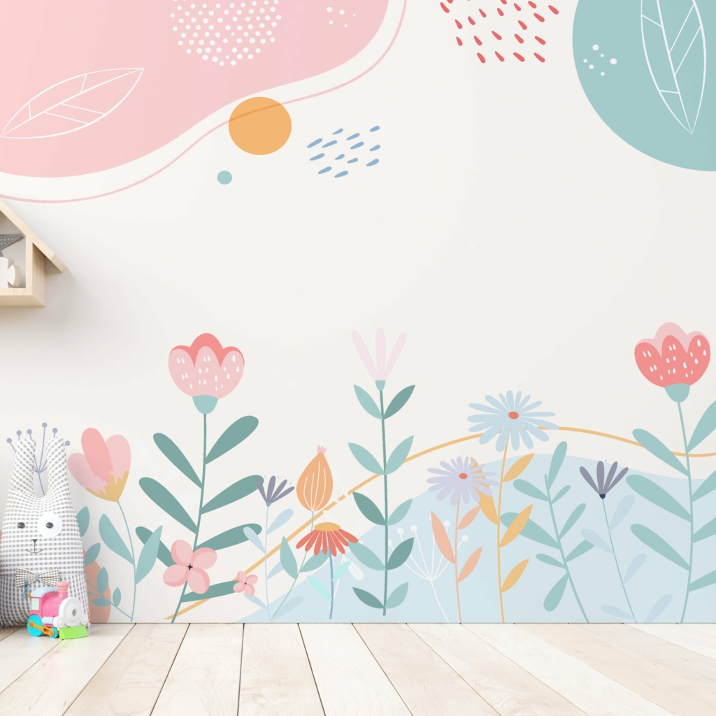Gợi ý 20 ý tường vẽ tường phòng ngủ cute cho bé 40 Vẽ tranh tường phòng ngủ cute với màu pastel nhẹ nhàng