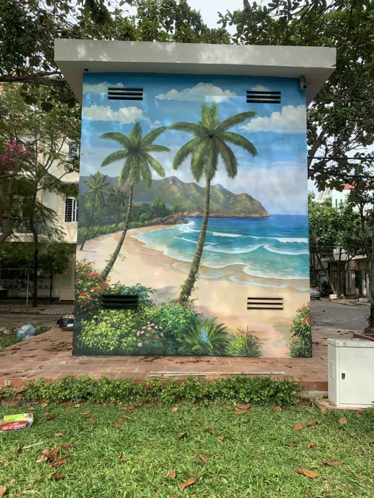 Top 30 mẫu vẽ tranh tường sân vườn giá rẻ, gây ấn tượng nhất 12 tranh tuong phong canh bien 768x1024 1 vẽ tranh tường ngoài trời