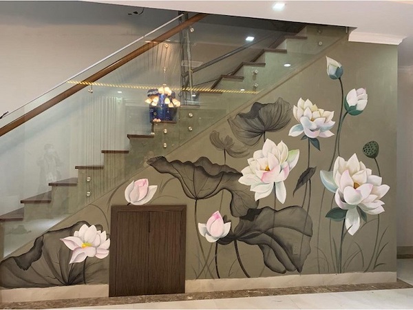 Gợi ý 50 mẫu vẽ tranh tường cầu thang sáng tạo độc đáo 32 ve tranh tuong cau thang 4108 9