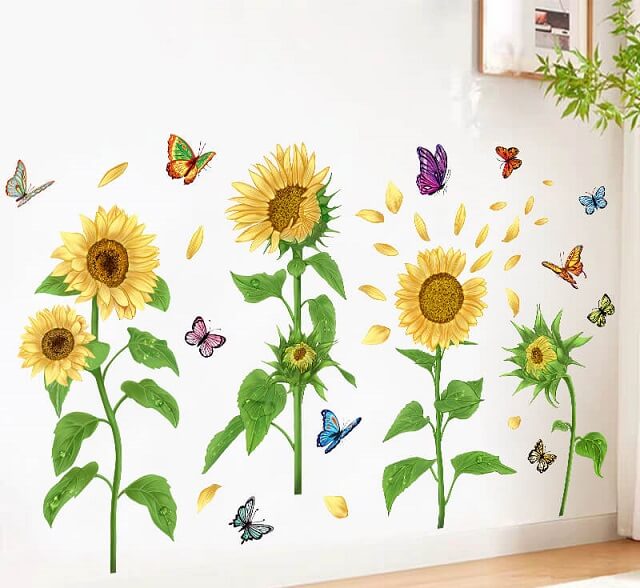 Vẽ tranh tường hoa hướng dương đơn giản, sáng tạo nhất 2024 47 vẽ tranh tường hoa hướng dương