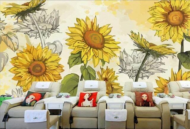 Vẽ tranh tường hoa hướng dương đơn giản, sáng tạo nhất 2024 54 vẽ tranh tường hoa hướng dương