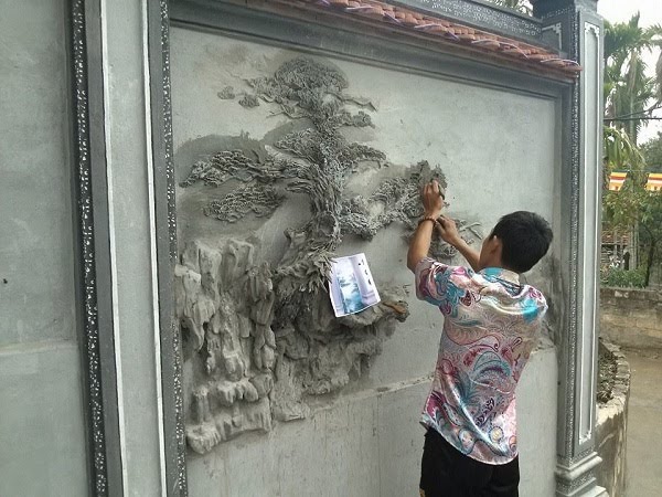 Báo giá tranh phù điêu xi măng đắp nổi bền đẹp đẳng cấp 27 tranh dap tuong dap noi 5