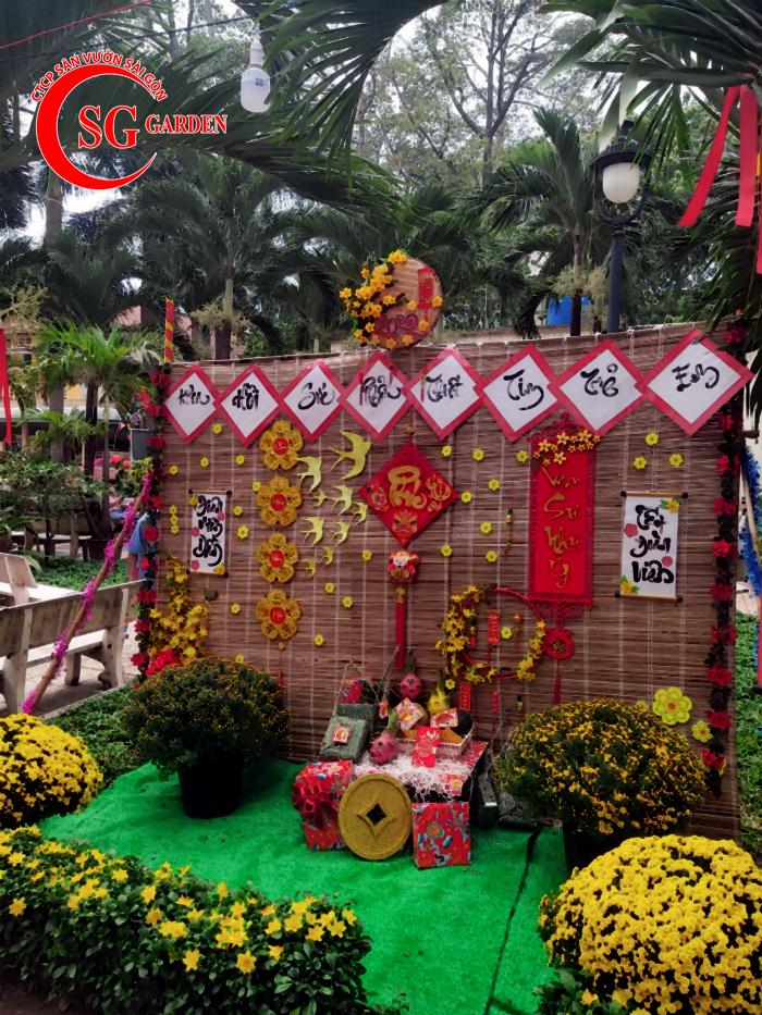 Gợi ý xu hướng trang trí tiểu cảnh Tết 2025 ấn tượng độc đáo 10 thiet ke thi cong tieu canh tet o benh vien cho ray 100